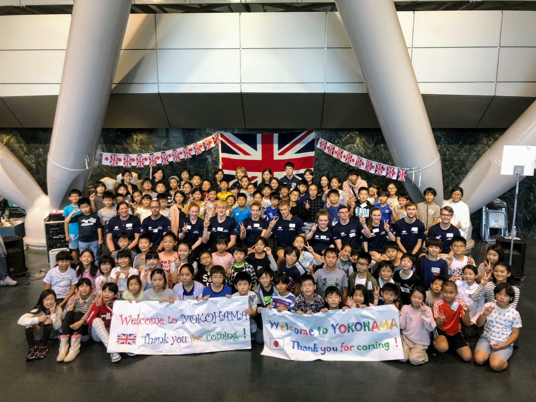 2021年9月21日に行われた横浜市主催の交流会。イギリスチーム選手と横浜市立大曽根小学校４〜6年生　写真・PARAPHOTO 石野恵子