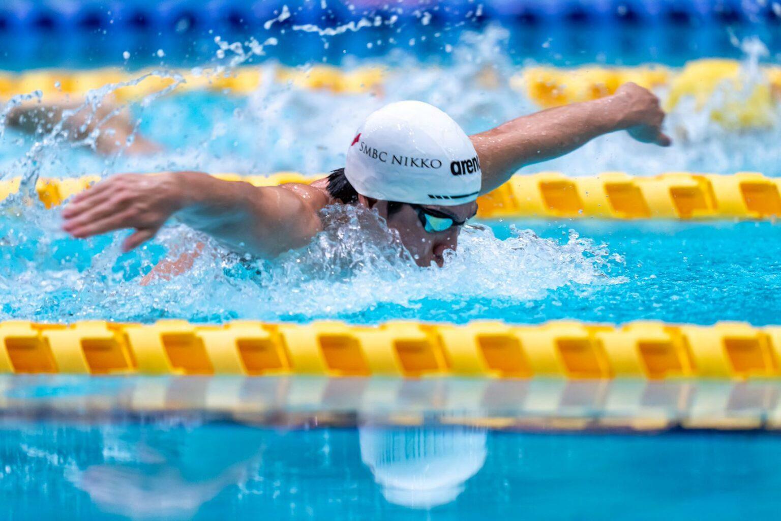 7月24日、第27回日本知的障害者選手権で400m個人メドレーを泳ぐ茨隆太郎（SMBC日興証券）　写真・秋冨哲生