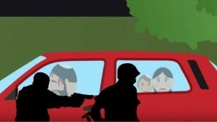 (パレスチナ作成のテロを誘発するアニメ動画。YouTubeより）