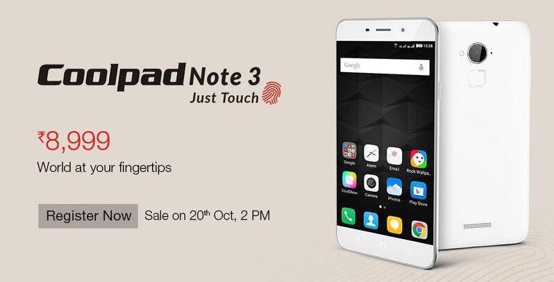 インドのアマゾン限定販売の「Coolpad Note 3」