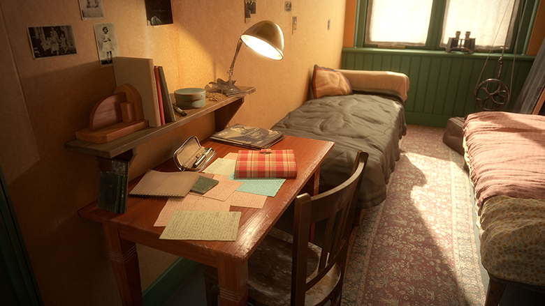 当時の生活をVRで再現。「アンネの家」には実際のベッドや家具はない（Anne Frank House VR）