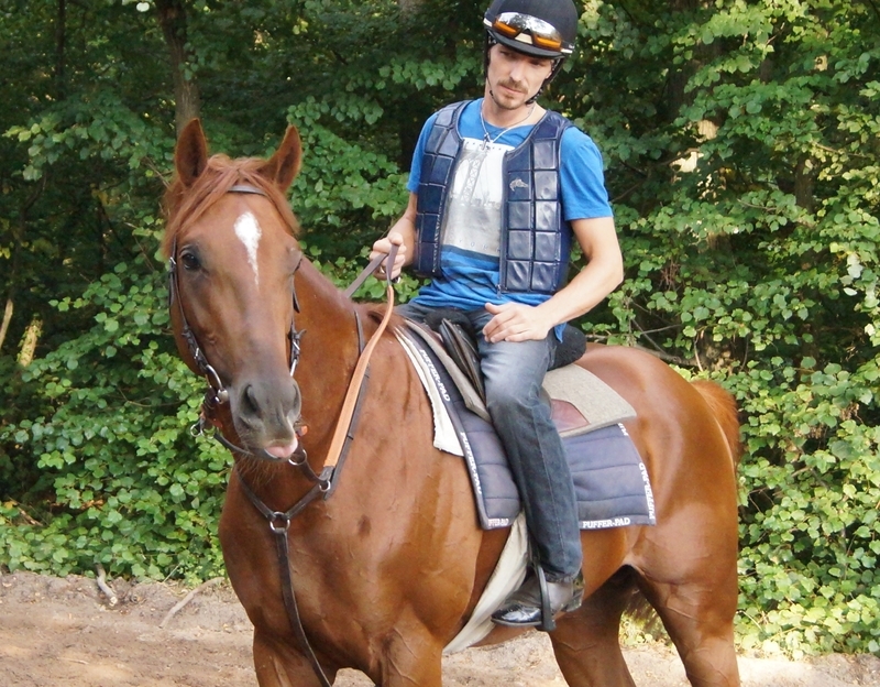 競馬ではシャドーロールを装着するインテロジャントだが、「とても落ち着いている馬」（ブドー騎手）との事で、シャンティイでの調教では着けていなかった