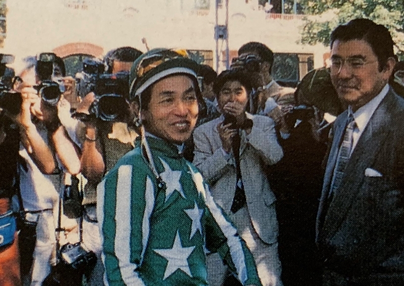 ドーヴィル競馬場での岡部元騎手と赤沢芳樹当時大樹ファーム代表