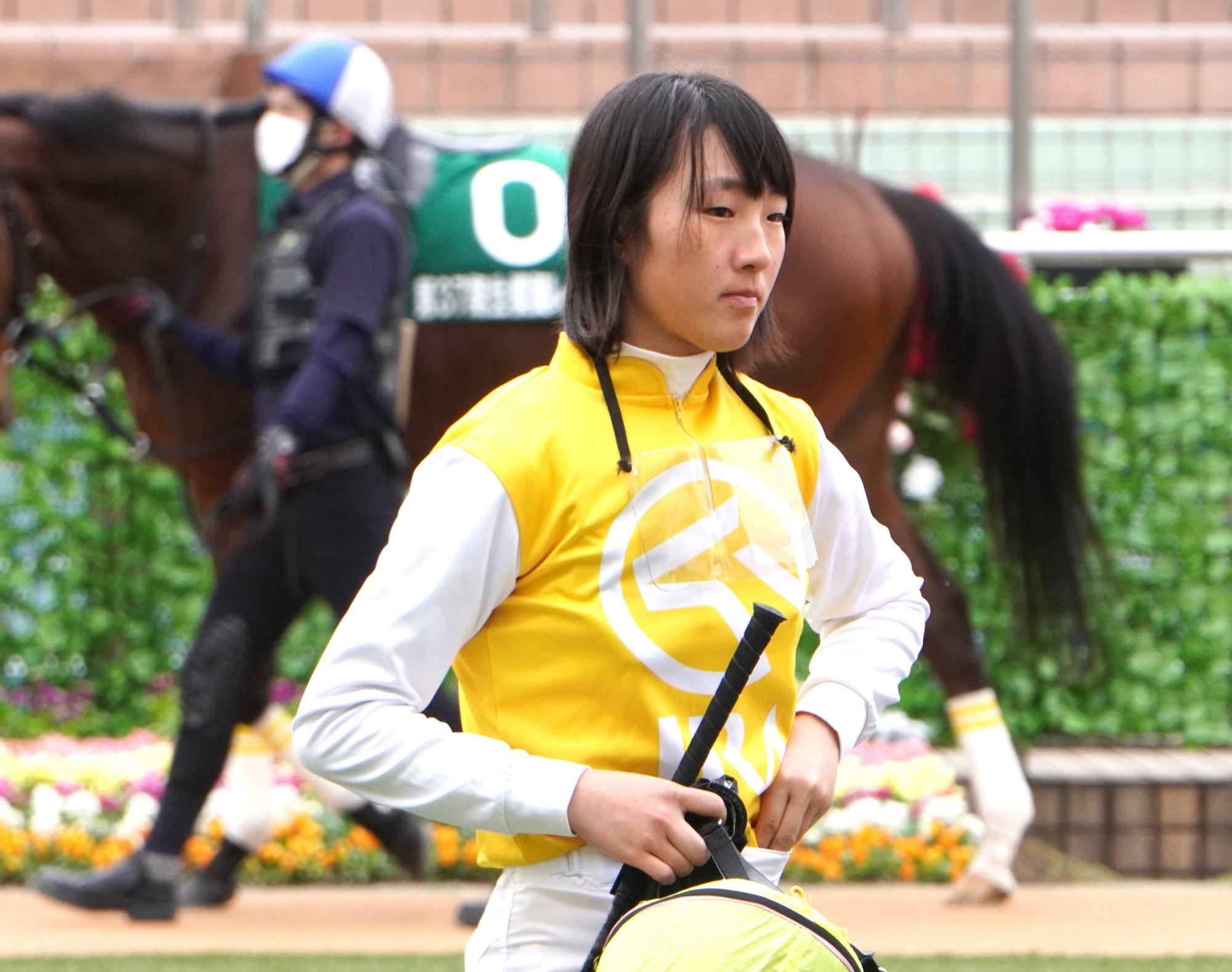 20年、競馬学校生時代、模擬レースに出た際の永島まなみ騎手