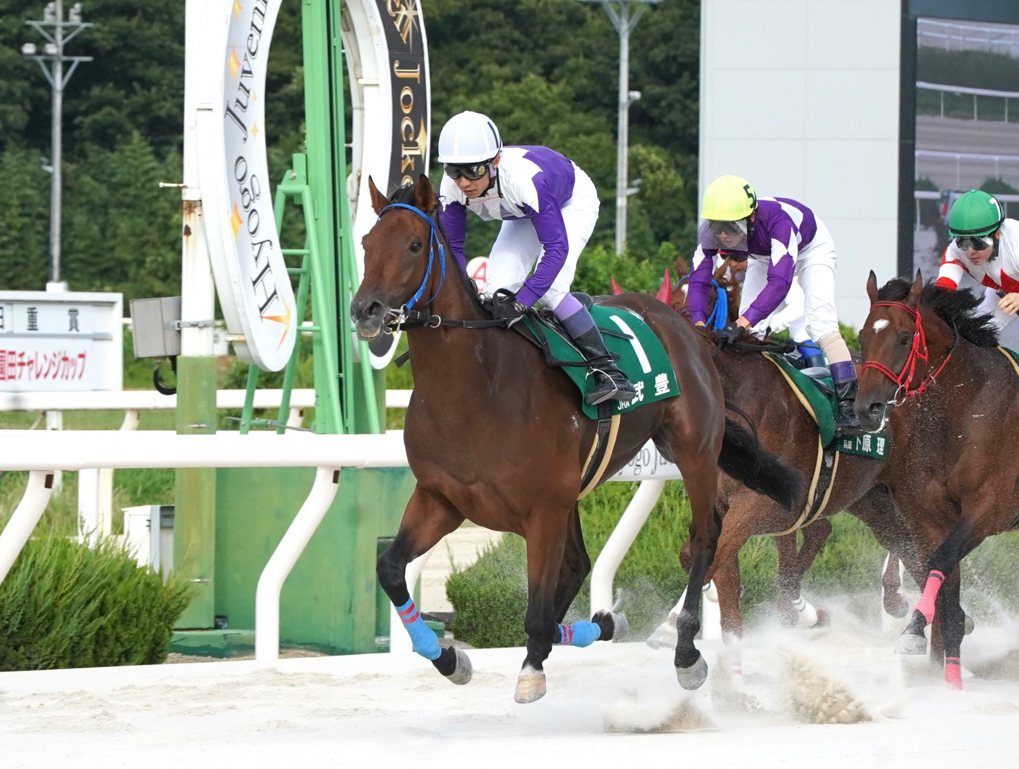 武豊騎手を背に直線堂々と抜け出したコンドリュール