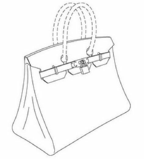 エルメスの高級ハンドバッグ「バーキン」のトレードドレス (Registration No.:3936105)（米国特許商標庁のウェブサイトより）
