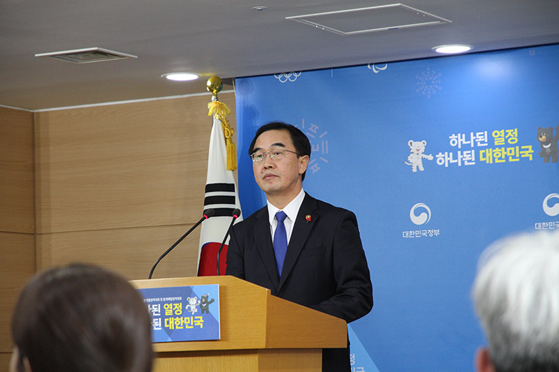 韓国側の首席代表の趙明均（チョ・ミョンギュン）統一部長官。南北対話に長いキャリアを持つベテランだ。