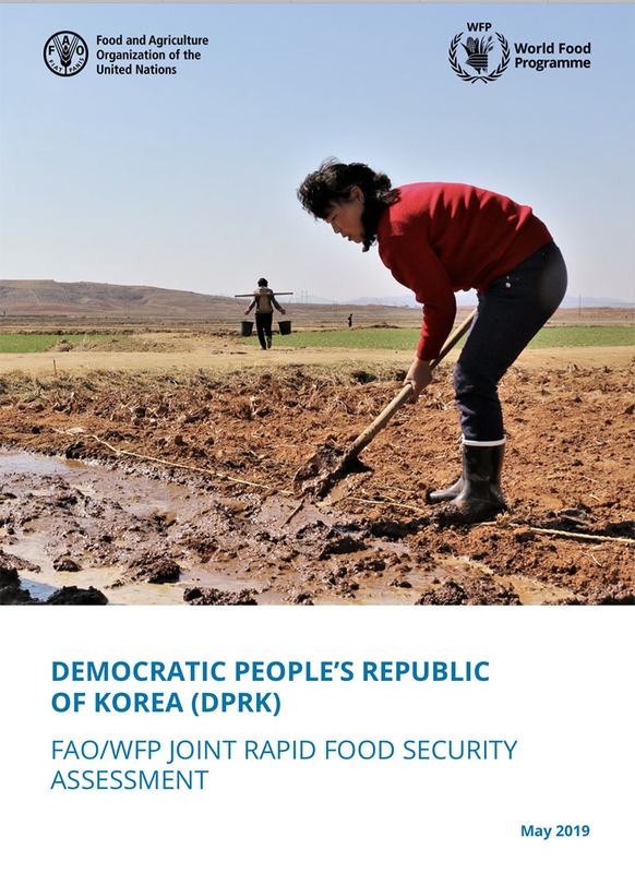 FAO（国連食糧農業機関）とWFP（世界食糧計画）が合同で発刊した、緊急報告書。北朝鮮の食糧生産が過去10年で最低としている。写真は報告書の表紙。FAOサイトより引用。