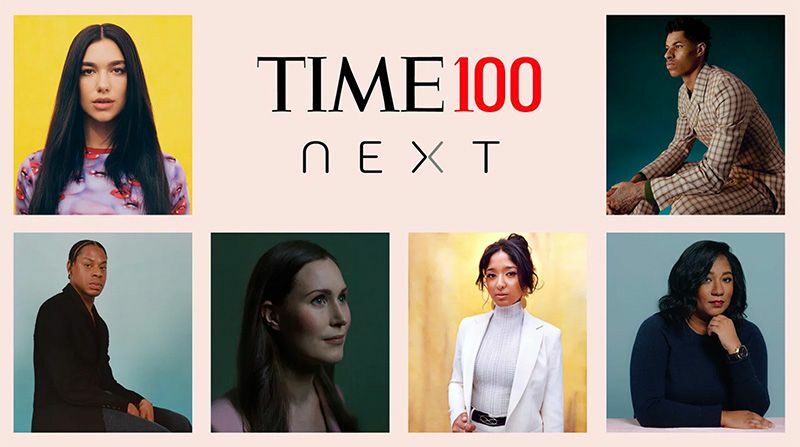 「TIME 100 NEXT 2021」を紹介するバナー。TIME誌より引用。