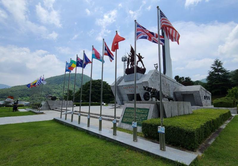 慶尚北道漆谷郡にある、多富洞（タブドン）戦績記念館。洛東江防衛戦での勝利を記念する「反共」の聖地となっている。20年6月、徐台教撮影。
