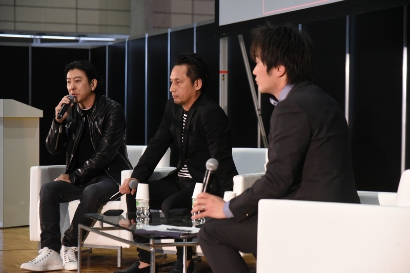 左からワーナーミュージック・ジャパンの鈴木竜馬氏、ポニーキャニオンの後藤篤氏、筆者　提供：ライブ・エンターテイメントEXPO