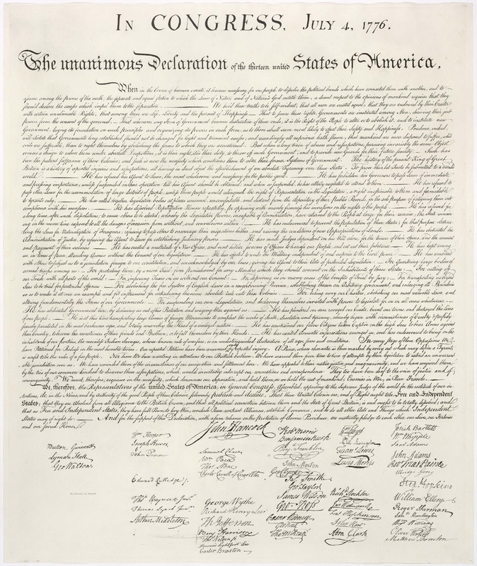 アメリカ独立宣言（パブリック・ドメイン資料）