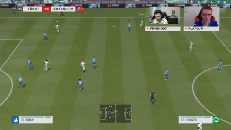 「Stay home … EA SPORTS FIFA 20 - Bundesliga Home Challenge」初日のYouTube配信より（※筆者撮影）