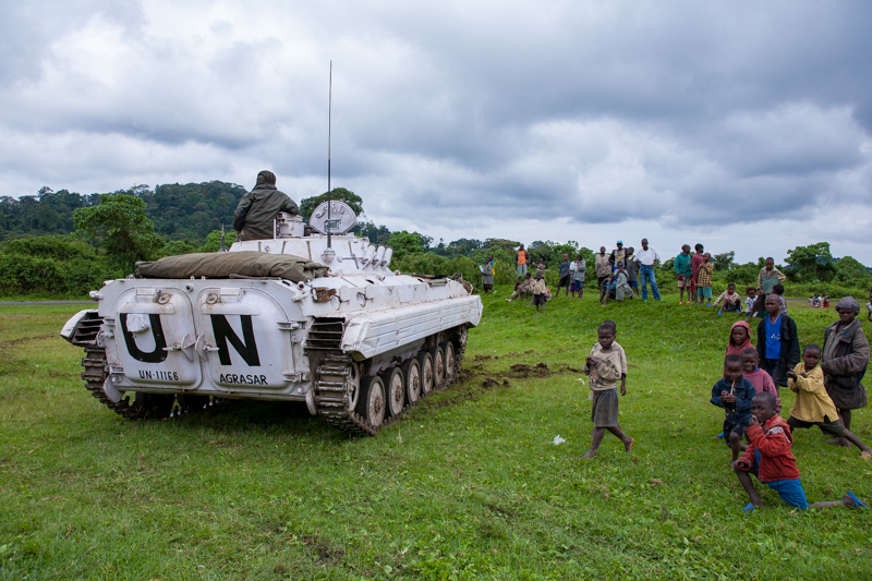 DRC東部ゴマに展開している国連軍（撮影：筆者）