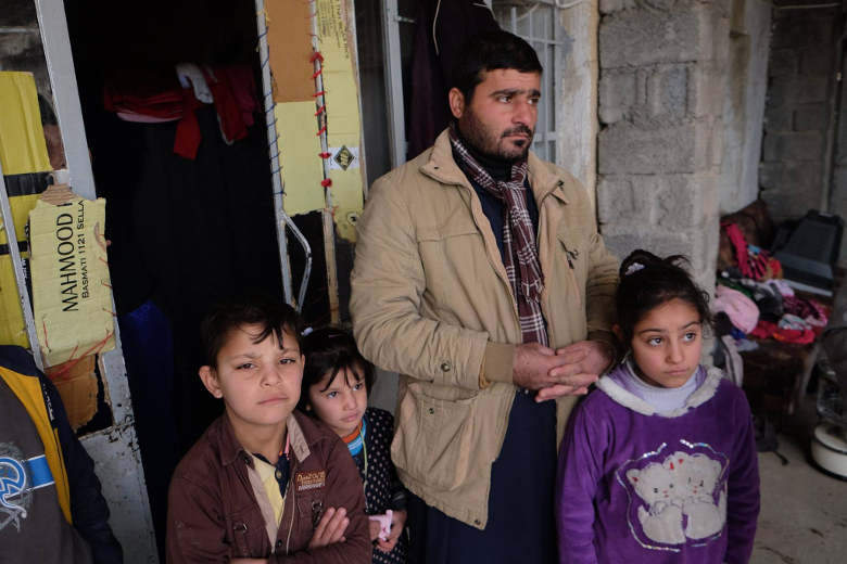 ファルージャからクルド人自治区へと逃げてきた避難民一家