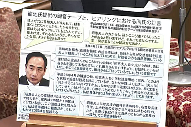 民進党のヒアリングでの籠池氏証言まとめパネル