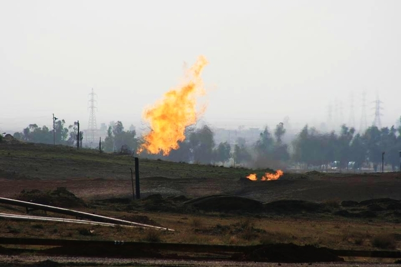 キルクークはイラク最大の油田地帯（2008年撮影）。