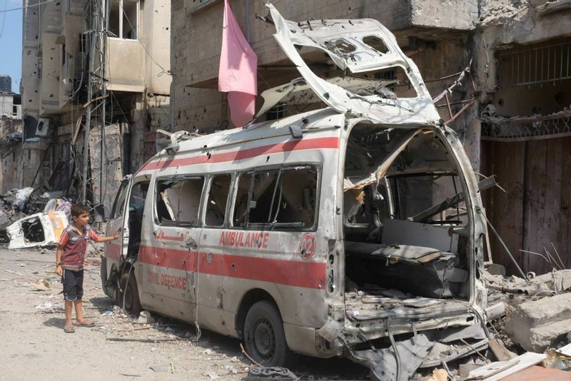 イスラエル軍に破壊された救急車　筆者撮影　無断使用禁止