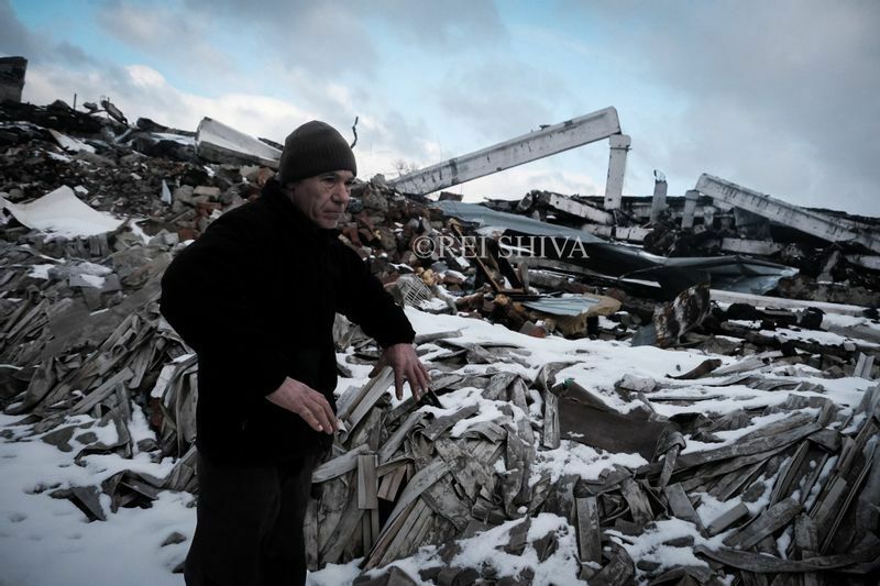 ロシア軍の攻撃で破壊されたスーパーマーケット　ウクライナ東部クラマトルスクにて筆者撮影