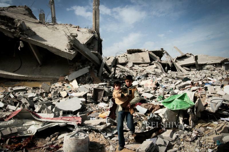 破壊され尽くしたガザ北部の住宅地　2009年1月　筆者撮影