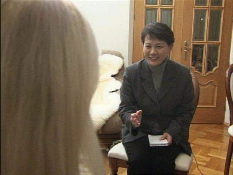2007年　シンクロ絶対女王ロシアのポクロフスカヤ監督にインタビュー（モスクワにて）　本人提供