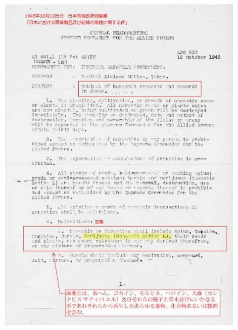 1945年10月12日GHQ対日指令（Supreme Commander for the Allied Powers Directives to the Japanese Government ）