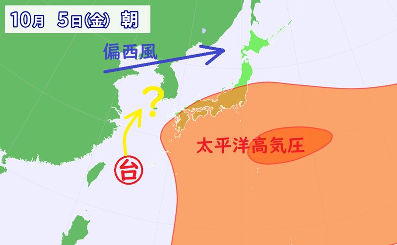 台風２５号と太平洋高気圧（ウェザーマップ）