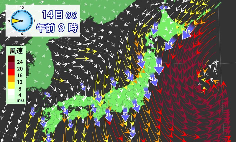 風の予想（ウェア―マップ）