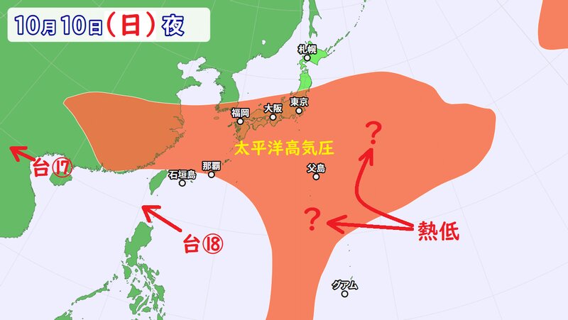 台風と太平洋高気圧（ウェザーマップ）