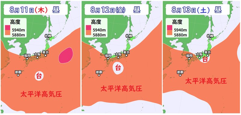 台風と太平洋高気圧（ウェザーマップ）