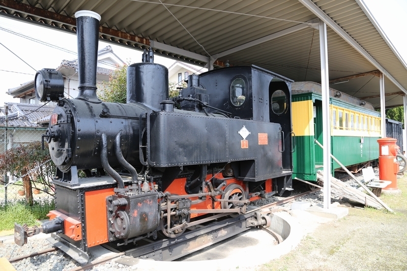 井笠鉄道記念館で保存展示している蒸気機関車。西武山口線で走った時代もありました。