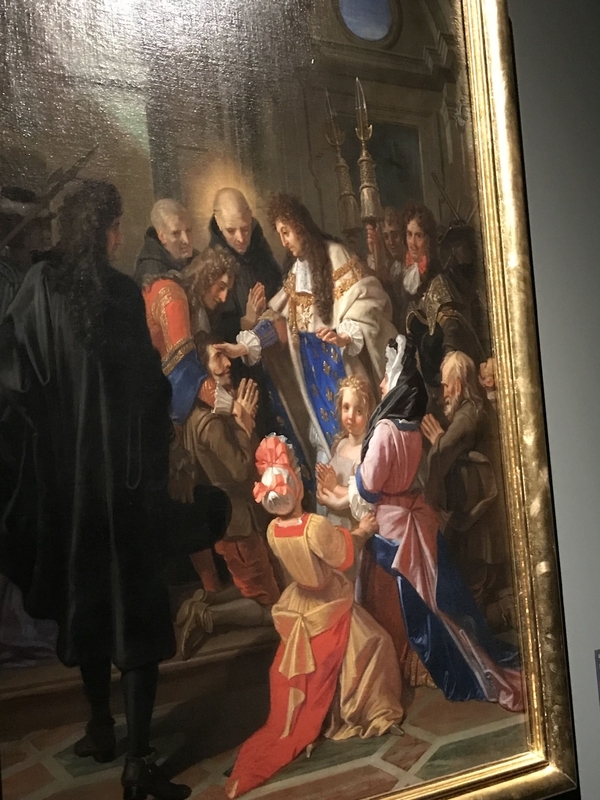 救いを求める病人に触れるルイ14世。1690年頃