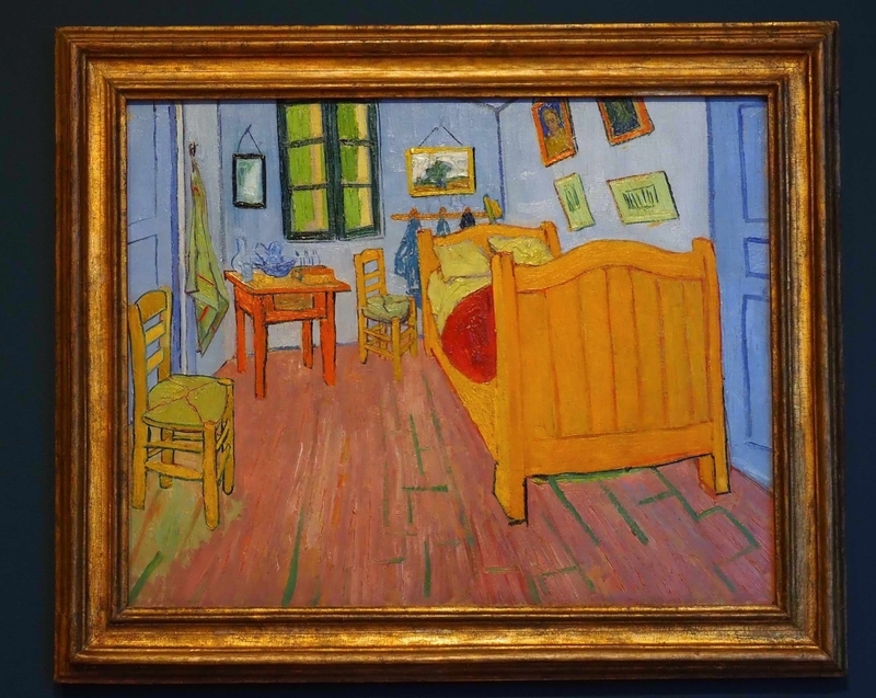 「寝室」（アムステルダム・ゴッホ美術館）「黄色い家」の自分の寝室を描いたもの