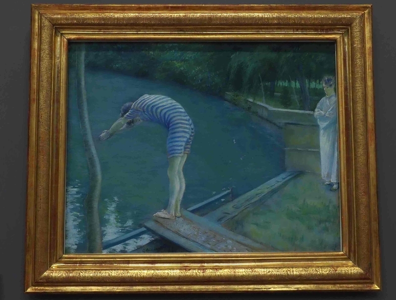 ギュスタフ・カイユボット「泳ぐひと」（オルセー美術館）第5回印象派展に出品されたパステル作品