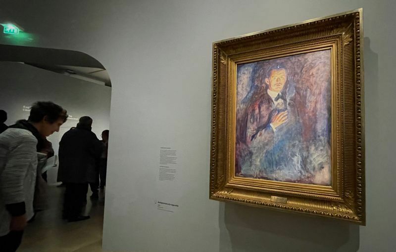 今回の展覧会の最初に登場するのは『煙草を持つ自画像』1895年　オスロ国立美術館所蔵