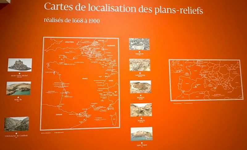 図中に白い点で表されているところの立体地図が作られた。国境線に集中しているだけでなく、フランスの隣国にも及んでいることがわかる。遠くは黒海沿岸の町セバストポールの立体地図も作られていたようだ