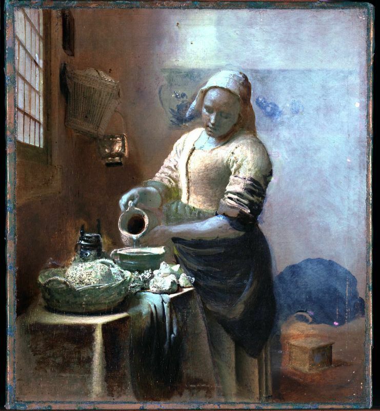 「牛乳を注ぐ女」のスキャン画像（写真・アムステルダム国立美術館）