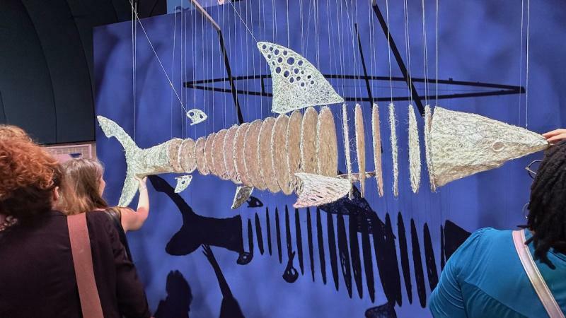オーストラリアの「Erub Arts」が製作したオブジェ。海中に放棄された漁業用の網、いわゆる「ゴーストネット」からできている