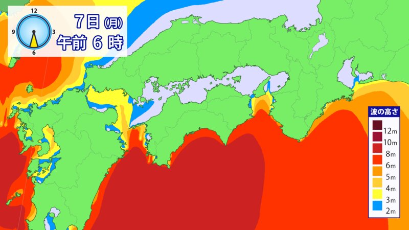 高波の予想（ウェザーマップ提供）
