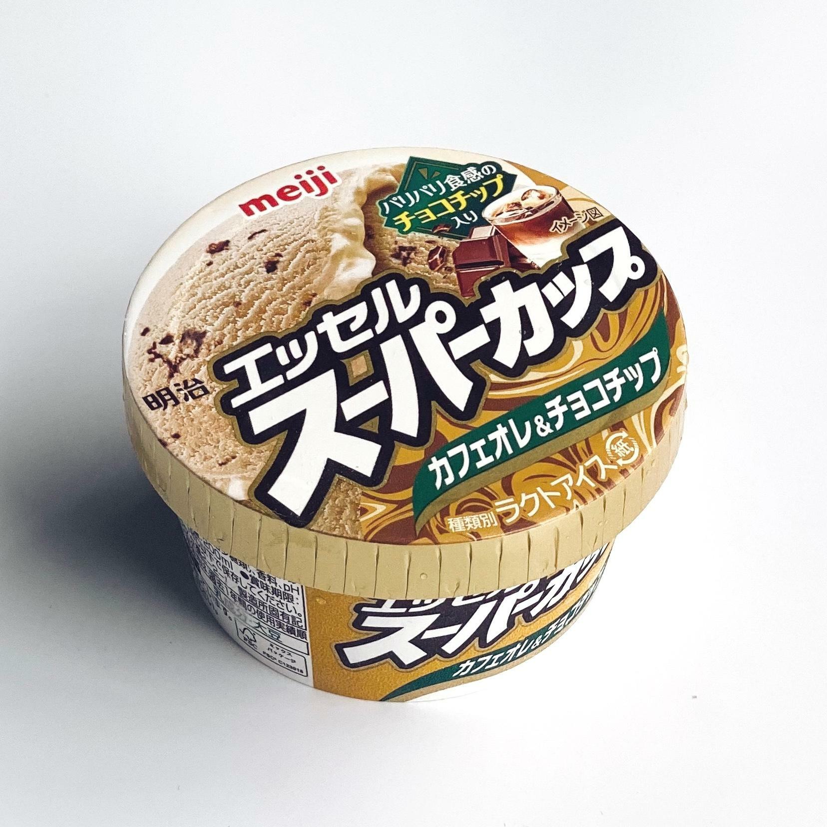 「明治 エッセル スーパーカップ カフェオレ＆チョコチップ」¥172