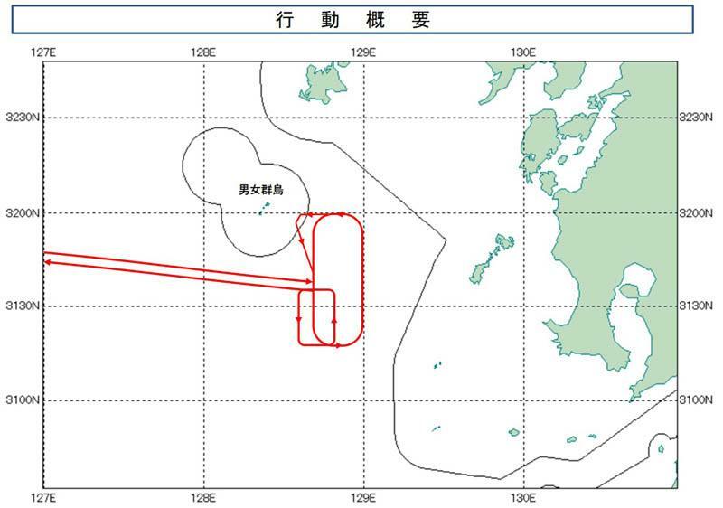 領空侵犯した中国軍機のY-9情報収集機の行動概要（防衛省ウェブサイトから）