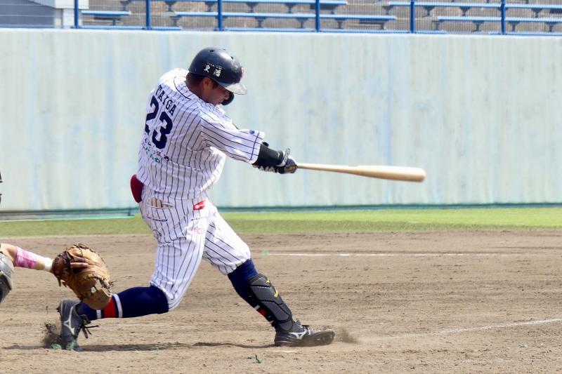 左前適時打を放った大河内野手（球団提供）