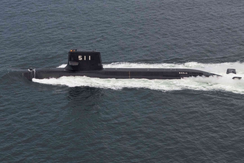 3月5日に引き渡し式を終えた海上自衛隊の潜水艦「おうりゅう」（三菱重工業提供）