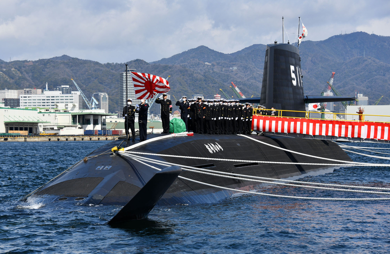 3月5日に引き渡し式を終えた海上自衛隊の潜水艦「おうりゅう」（海上自衛隊提供）
