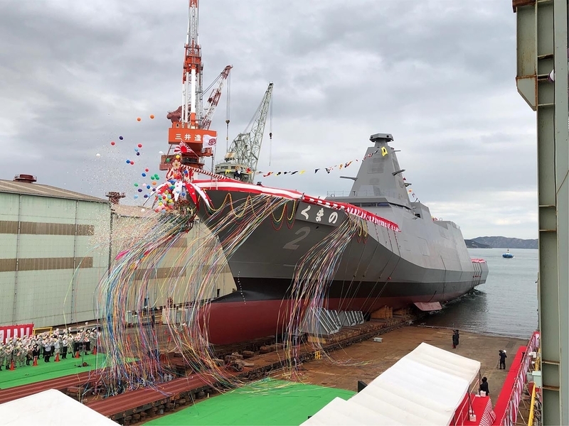 海上自衛隊の最新鋭3900トン型護衛艦「くまの」（三井E&S造船提供）