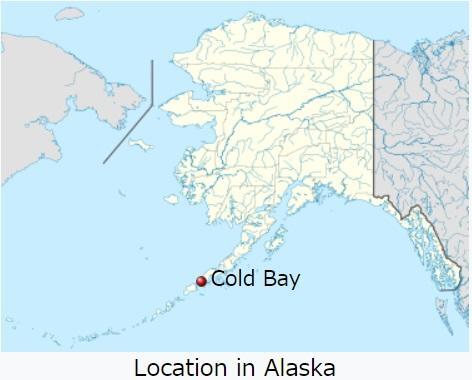 米アラスカ州にあるコールドベイの位置(出典:ウィキメディア・コモンズ)
