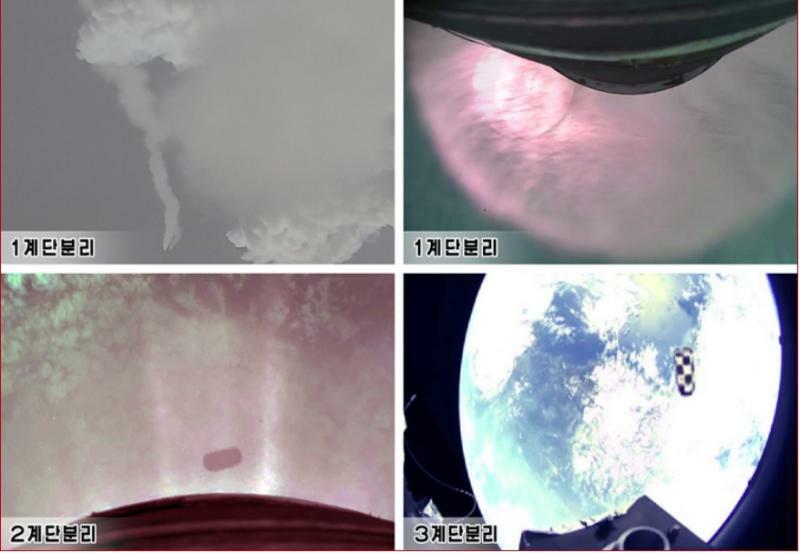 北朝鮮メディアが公開した写真でも、固体燃料式のICBM「火星18型」の上昇時、字幕で「1段階分離」「2段階分離」「3段階分離」とそれぞれ説明しており、3段式を示している（労働新聞）