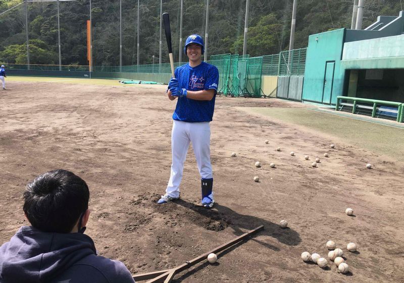 高校3年の夏、只見との試合では場外弾を放った(写真提供:七十七銀行硬式野球部)