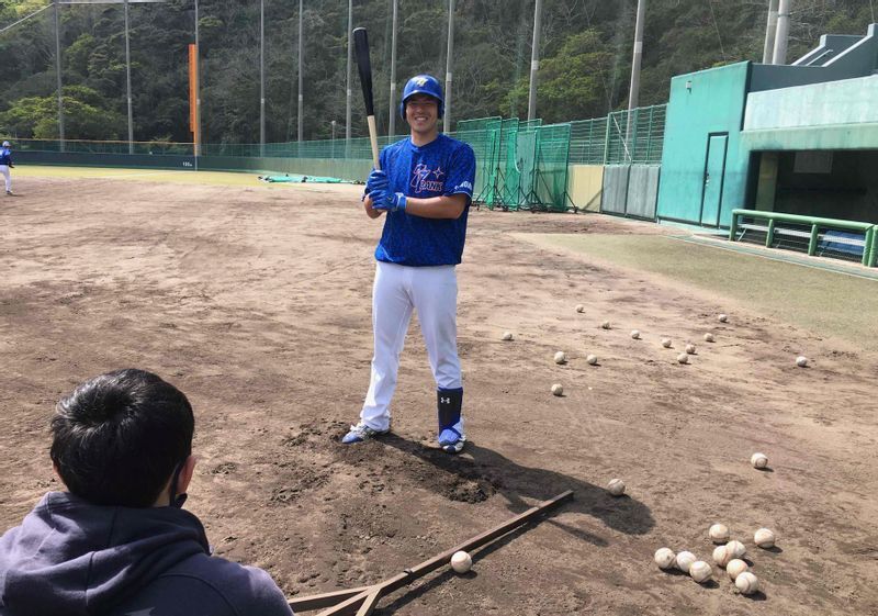 高校3年の夏、只見との試合では場外弾を放った（写真提供：七十七銀行硬式野球部）