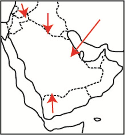 図：サウジ・UAEから見れば、周辺諸国の情勢は「イランによる包囲策謀」に見えるが…（筆者作成）